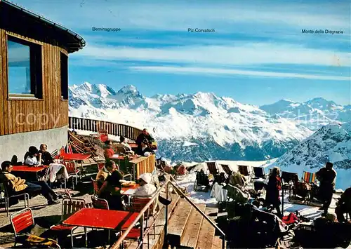 AK / Ansichtskarte St_Moritz_GR Gipfelrestaurant Terrasse Piz Nair St_Moritz_GR