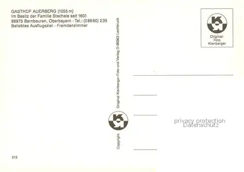 AK / Ansichtskarte Bernbeuren Gasthof Auerberg mit Kirche Bernbeuren