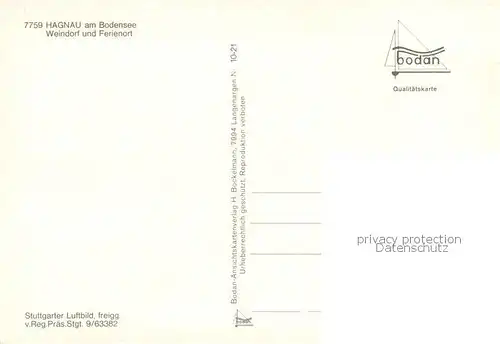 AK / Ansichtskarte Hagnau_Bodensee Fliegeraufnahme Hagnau Bodensee