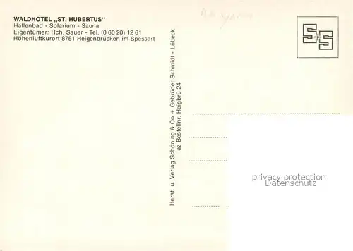 AK / Ansichtskarte Heigenbruecken Waldhotel St. Hubertus Aussenansicht m. Hallenbad Sauna Heigenbruecken