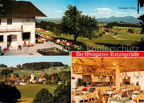 AK / Ansichtskarte Greimharting Gasthaus Pension Der Weingarten Gastraum Panorama Greimharting