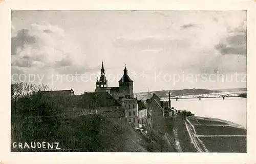 AK / Ansichtskarte Graudenz_Grudziadz_Westpreussen Festung mit Weichselbruecke 