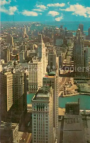 AK / Ansichtskarte Chicago_Illinois Michigan Avenue Prudential Center Air view 