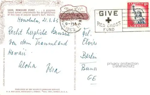 AK / Ansichtskarte Luau_Waikiki_Honolulu_Hawaii Feast of the Islands 