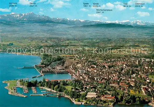 AK / Ansichtskarte Romanshorn_TG Panorama Bodensee mit Blick zum Saentis Appenzeller Alpen Romanshorn TG