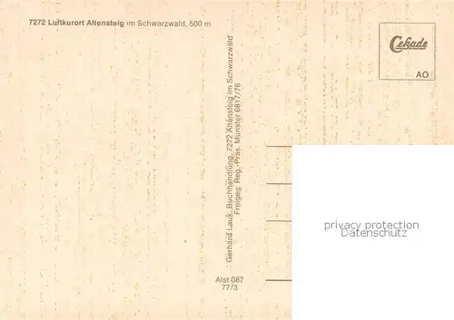 AK / Ansichtskarte Altensteig_Schwarzwald Luftkurort Altensteig_Schwarzwald