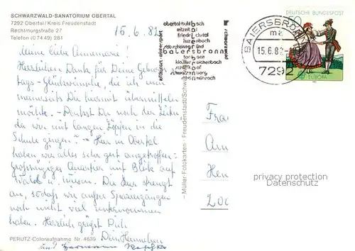 AK / Ansichtskarte Obertal_Baiersbronn Schwarzwald Sanatorium Landschaftspanorama Obertal Baiersbronn