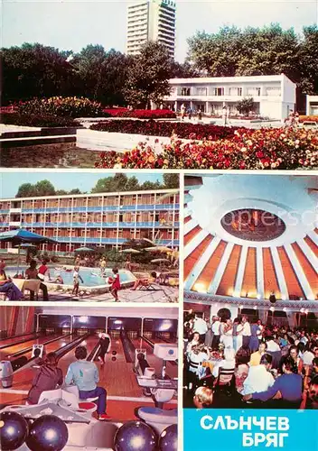 AK / Ansichtskarte Slantschev_Brjag Hotel Swimming Pool Tanz Kegelbahn Slantschev_brjag