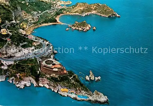 AK / Ansichtskarte Taormina_Sicilia Panorama della costa taorminese veduta aerea 