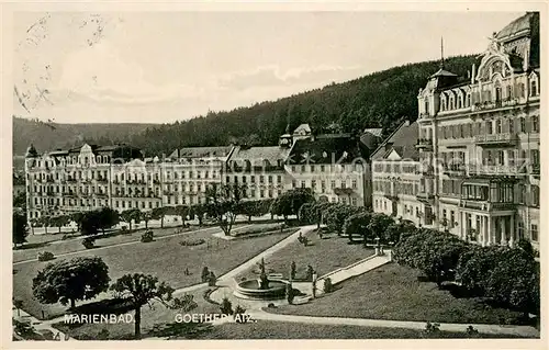 AK / Ansichtskarte Marienbad_Tschechien_Boehmen Goetheplatz Marienbad_Tschechien