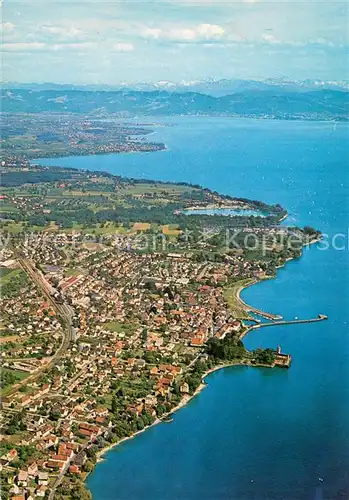 AK / Ansichtskarte Langenargen_Bodensee Fliegeraufnahme Panorama Langenargen Bodensee