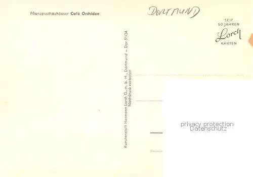 AK / Ansichtskarte Dortmund Pflanzenschauhaeuser Cafe Orchidee Aussenansicht Dortmund