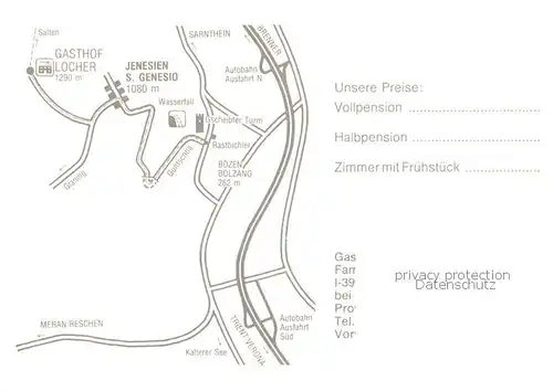 AK / Ansichtskarte Jenesien_Bozen_IT Gasthof Locher Aussenansicht Anfahrt 