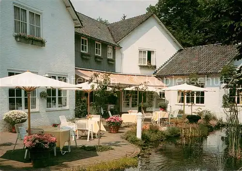AK / Ansichtskarte Lage_Vuursche Hotel Restaurant De Kastanjehof Gartenterrasse Teich Lage Vuursche