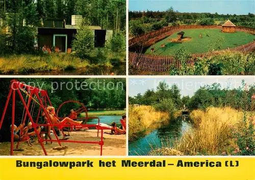 AK / Ansichtskarte America_Niederlande Bungalowpark het Meerdal Tiergehege Kinderspielplatz Bach America_Niederlande