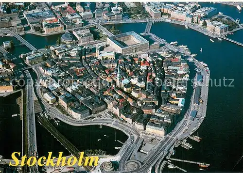 AK / Ansichtskarte Stockholm The Old Town Fliegeraufnahme Stockholm