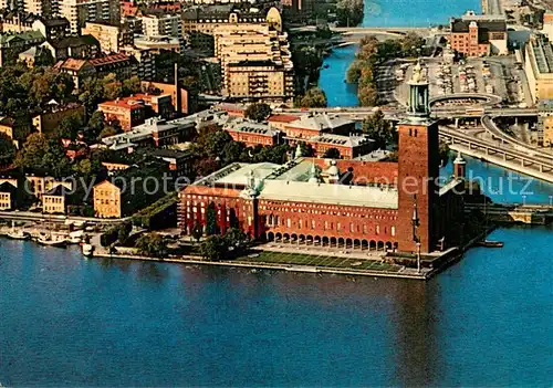 AK / Ansichtskarte Stockholm Stadshus Fliegeraufnahme Stockholm