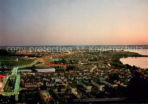 AK / Ansichtskarte Huskvarna_Sweden Aftonstaemning oever Huskvarna och Joenkoeping Fliegeraufnahme 