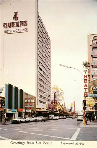 AK / Ansichtskarte Las_Vegas_Nevada Fremont Street Queens Hotel and Casio 
