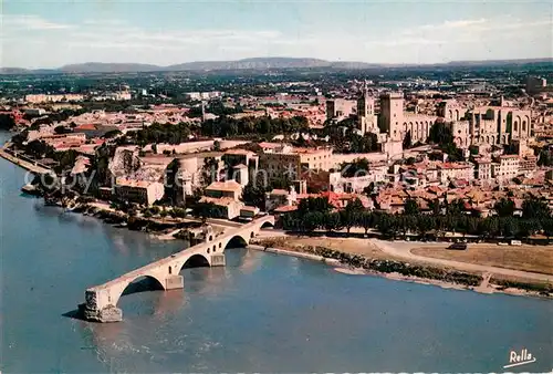 AK / Ansichtskarte Avignon_Vaucluse Vue generale sur le Pont Saint Benezet le Petit Palais et le Palais des Papes  Avignon Vaucluse