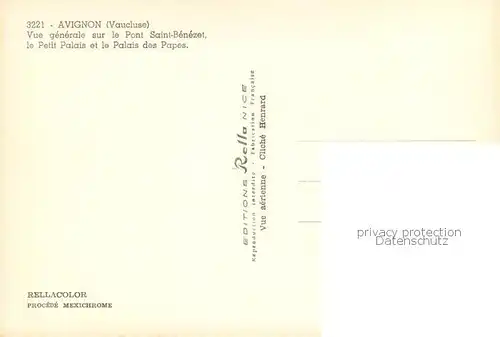 AK / Ansichtskarte Avignon_Vaucluse Vue generale sur le Pont Saint Benezet le Petit Palais et le Palais des Papes  Avignon Vaucluse