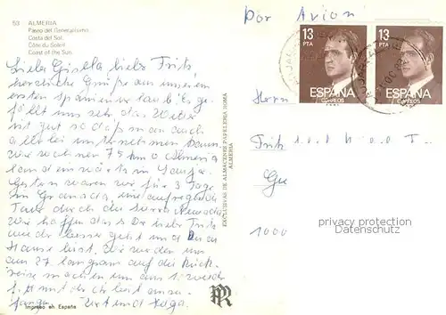 AK / Ansichtskarte Almeria_ES Paseo del Generalisimo 