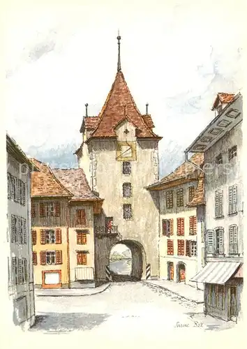 AK / Ansichtskarte Sursee_LZ Stadttor Kuenstlerkarte 