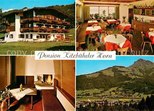 AK / Ansichtskarte Oberndorf_Tirol Pension Kitzbueheler Horn Gastraeume Panorama Oberndorf Tirol