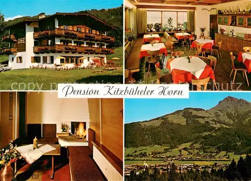 AK / Ansichtskarte Oberndorf_Tirol Pension Kitzbueheler Horn Gastraeume Panorama Oberndorf Tirol