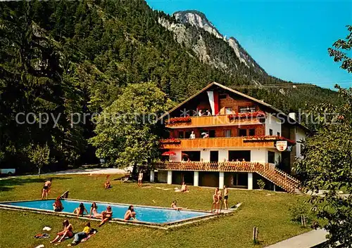 AK / Ansichtskarte Muenster_Tirol Gasthof Pension Gruensbach Pool Muenster_Tirol