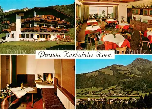 AK / Ansichtskarte Oberndorf_Tirol Pension Kitzbueheler Horn Gastraeume Panorama Oberndorf Tirol