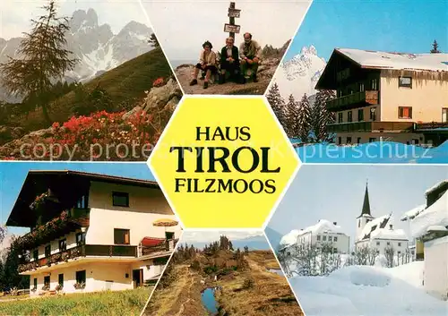 AK / Ansichtskarte Filzmoos Bischofsmuetze Haus Tirol Panorama Winteridyll Filzmoos