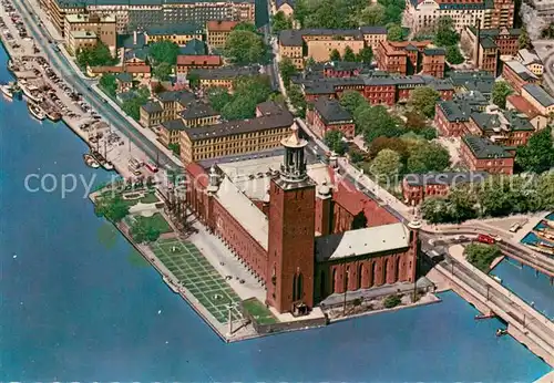 AK / Ansichtskarte Stockholm Stadshuset City Hall aerial view Stockholm
