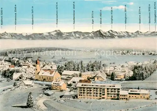 AK / Ansichtskarte Hoechenschwand Panorama Hochschwarzwald mit Alpenkette Winterlandschaft Hoechenschwand