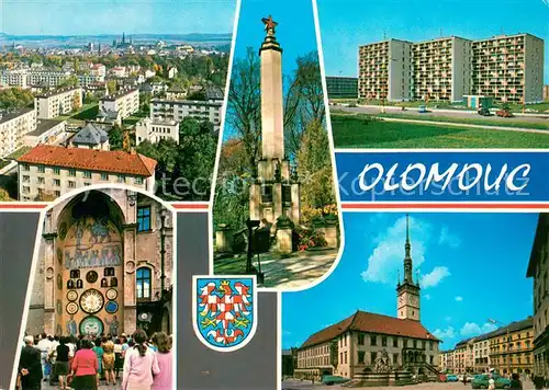AK / Ansichtskarte Olomouc_Olmuetz_CZ Stadtpanorama Denkmal Wohnsiedlung Stadtzentrum Rathaus 