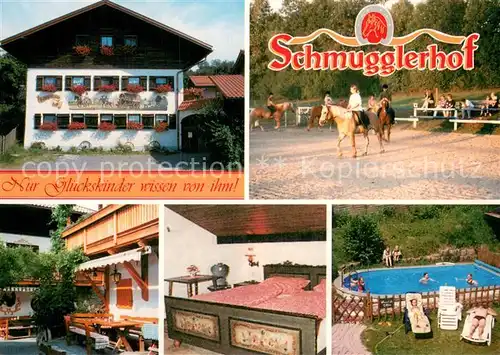 AK / Ansichtskarte Harschetsreuth_Wald Schmugglerhof Gaestehaus Pension Reitstall Swimming Pool Harschetsreuth Wald