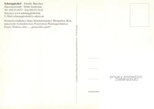 AK / Ansichtskarte Harschetsreuth_Wald Schmugglerhof Gaestehaus Pension Reitstall Swimming Pool Harschetsreuth Wald