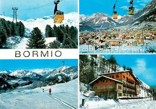 AK / Ansichtskarte Bormio Pensione Daniela Panorama Wintersportort Bergbahnen Skipisten Alpenpanorama Winterlandschaft Bormio