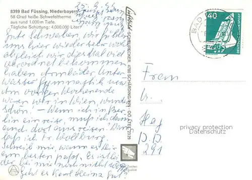 AK / Ansichtskarte Bad_Fuessing Schwefeltherme Thermalbad Tennisplaetze Bad_Fuessing