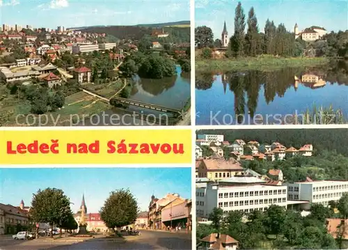 AK / Ansichtskarte Ledec_nad_Sazavou Fliegeraufnahme Panorama Ortspartien Ledec_nad_Sazavou