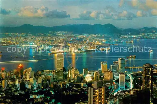 AK / Ansichtskarte Hong_Kong Night Scene from Peak Hong_Kong