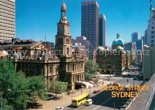 AK / Ansichtskarte Sydney__NSW_Australia George Street Sydney Town Hall and the Queen Victoria building 