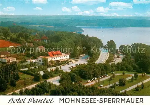 AK / Ansichtskarte Guenne Hotel Pantel am Moehnsee Fliegeraufnahme Guenne