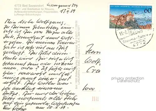 AK / Ansichtskarte Bad_Sassendorf Fliegeraufnahme  mit Moor und Soleheilbad  Bad_Sassendorf