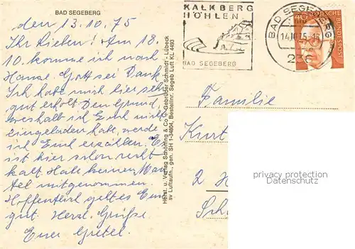 AK / Ansichtskarte Bad_Segeberg Fliegeraufnahme Bad_Segeberg