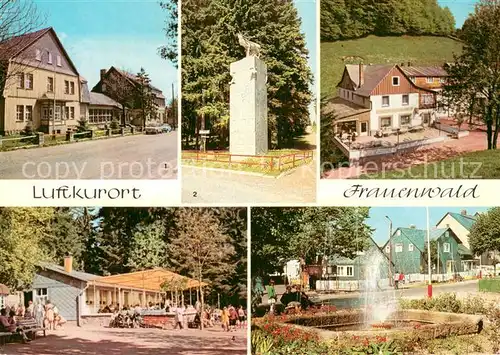 AK / Ansichtskarte Frauenwald_Thueringen FDGB Erholungsheim Raymonde Dien Monument Gaststaette Frauenbachmuehle Waldcafe Lenkgrund Platz des Friedens Frauenwald Thueringen