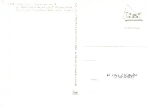 AK / Ansichtskarte Hinterzarten Panorama mit Pfarrkirche Maria in der Zarten Hinterzarten