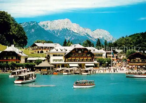 AK / Ansichtskarte Koenigssee Seeplatz mit Untersberg Koenigssee