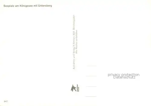 AK / Ansichtskarte Koenigssee Seeplatz mit Untersberg Koenigssee