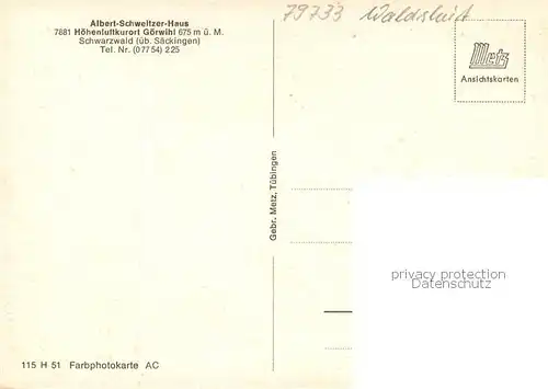AK / Ansichtskarte Goerwihl Albert Schweitzer Haus Goerwihl
